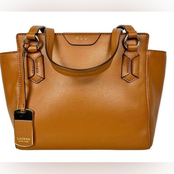 Ralph Lauren Bags Ralph Lauren Cognac Brown Pebbled Satchel Handbag